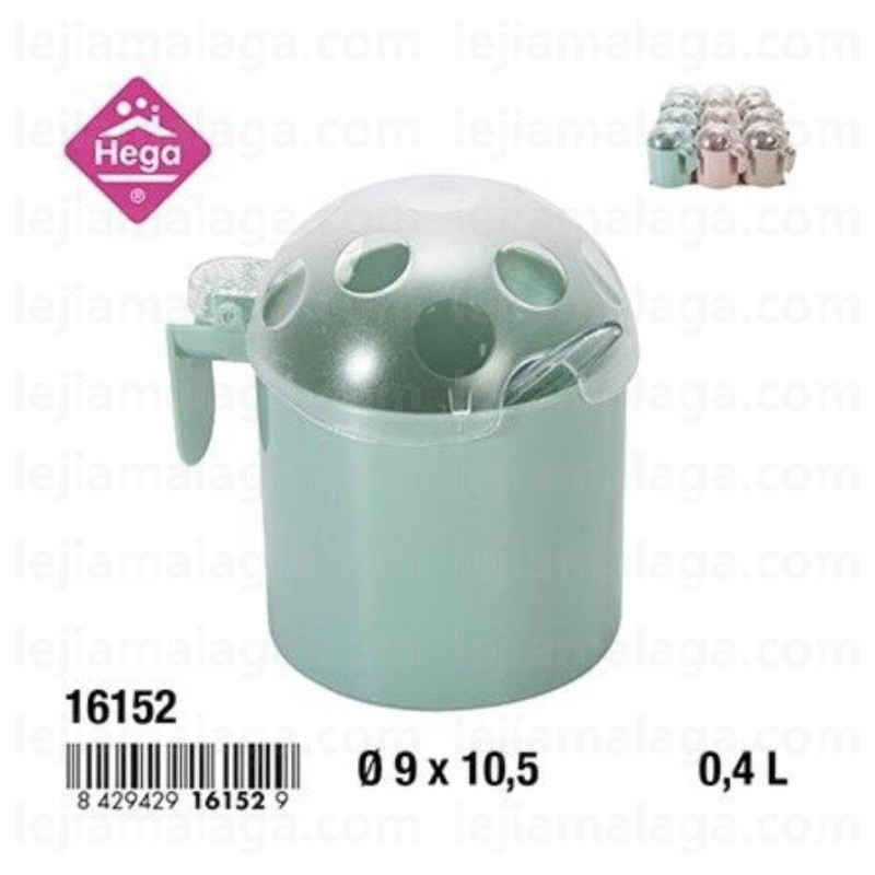 AZUCARERO HEGA REDONDO CLASICO CON TAPA TRANSPARENTE 0.4 L SURTIDO COLOR PASTEL