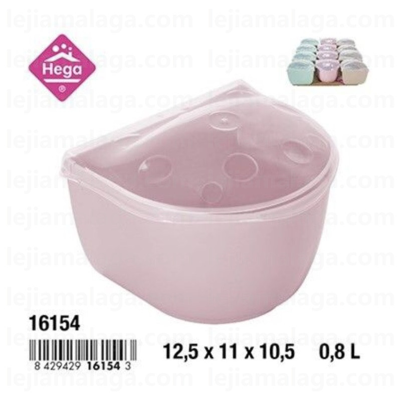 SALERO ANDALUCIA HEGA MEDIO REDONDO CLASICO CON TAPA TRANSPARENTE 0.8 L SURTIDO COLOR PASTEL