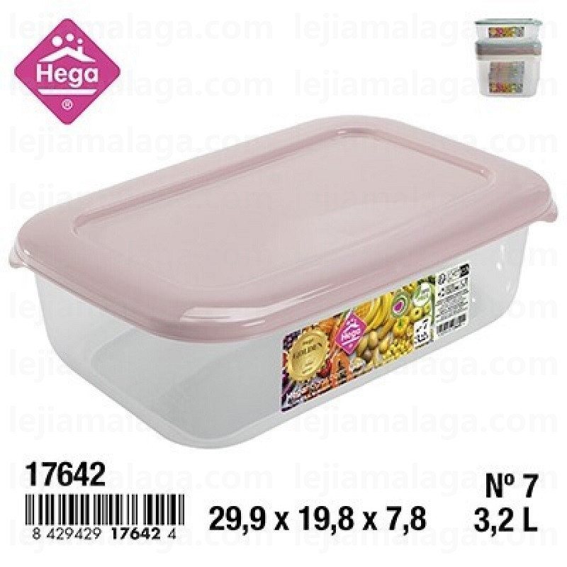 FIAMBRERA HEGA GOLDEN LINE RECTANGULAR Nº7 3,2 L COLOR PASTEL