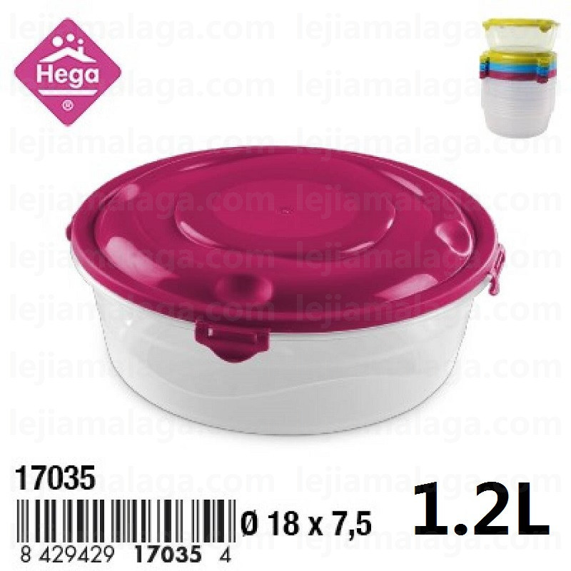 FIAMBRERA HEGA REDONDA CON 4 CIERRES STORAGE CONTAINER MOSCU 1,2 L