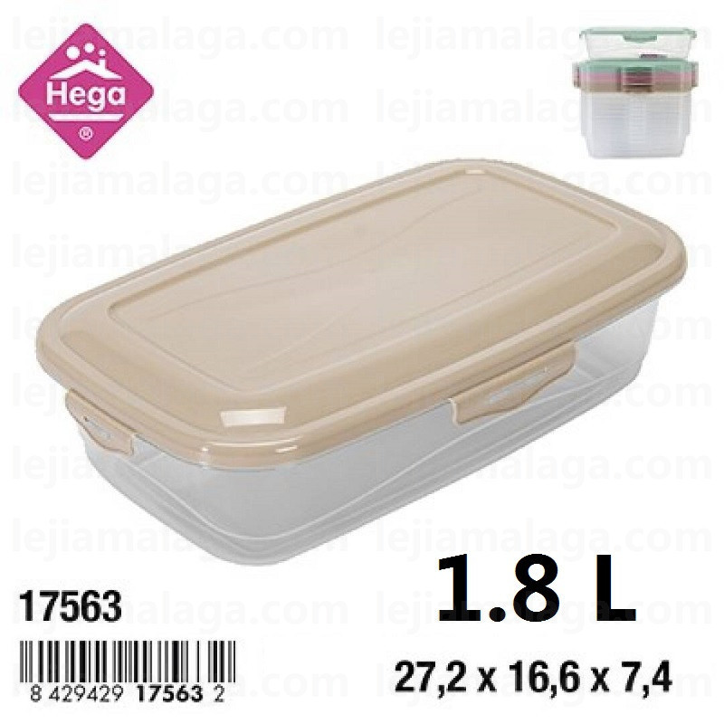 FIAMBRERA HEGA RECTANGULAR STORAGE CONTAINER PARIS. 1,8 L COLOR PASTEL