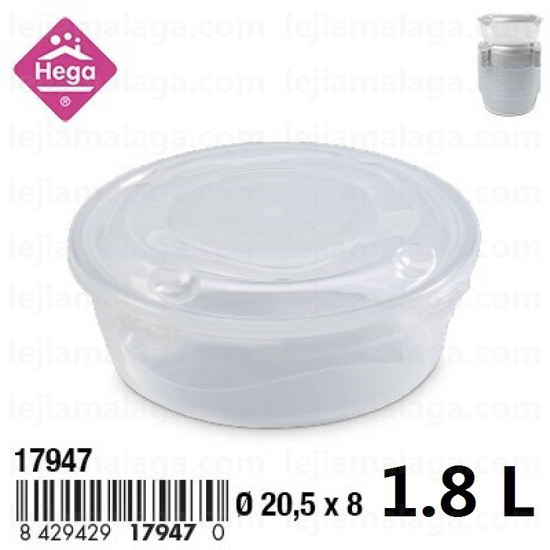 FIAMBRERA HEGA MOSCU REDONDA 1,8 L TRANSPARENTE