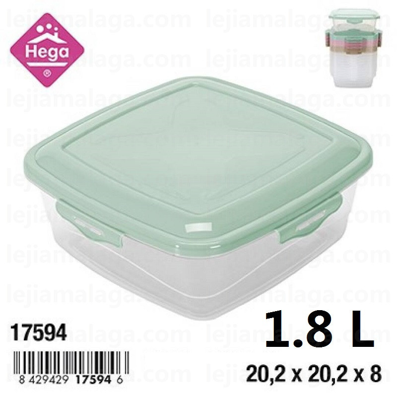 FIAMBRERA HEGA LONDON CUADRADA 1,8 L COLOR PASTEL