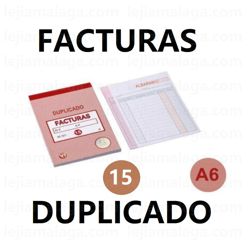 TALONARIO FACTURAS A6 DUPLICADO N15