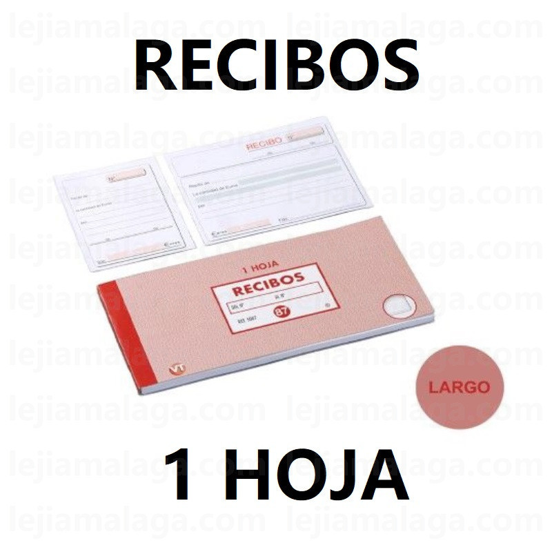 TALONARIO RECIBOS 1 HOJA