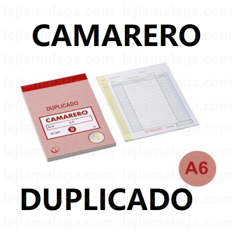 TALONARIO CAMARERO DUPLCADO A6