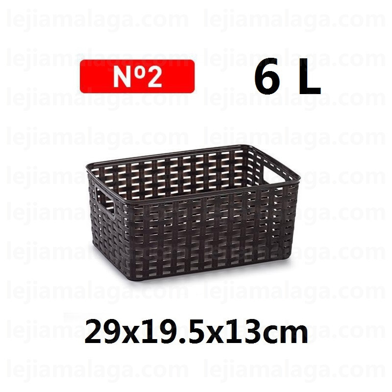 CESTA MIMBRE PLASTICFORTE RATTAN N2 6L 29x19.5x13cm COLOR MARRON