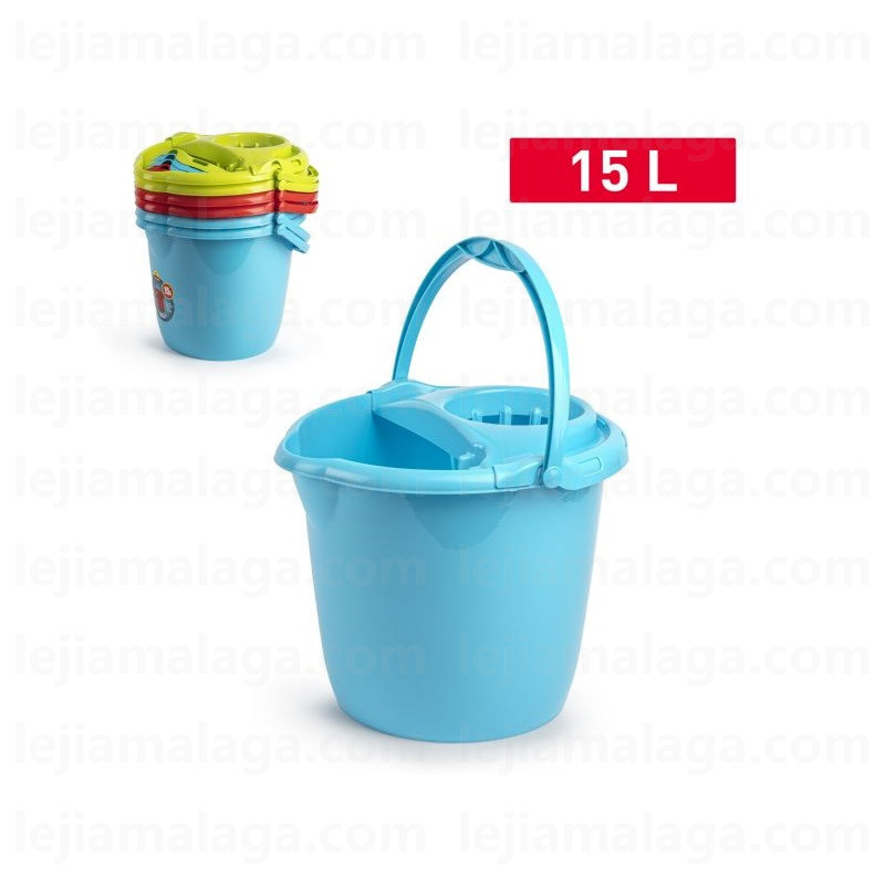 CUBO FREGONA REDONDO PLASTICFORTE 15 L 6 UDS COLOR SURTIDO
