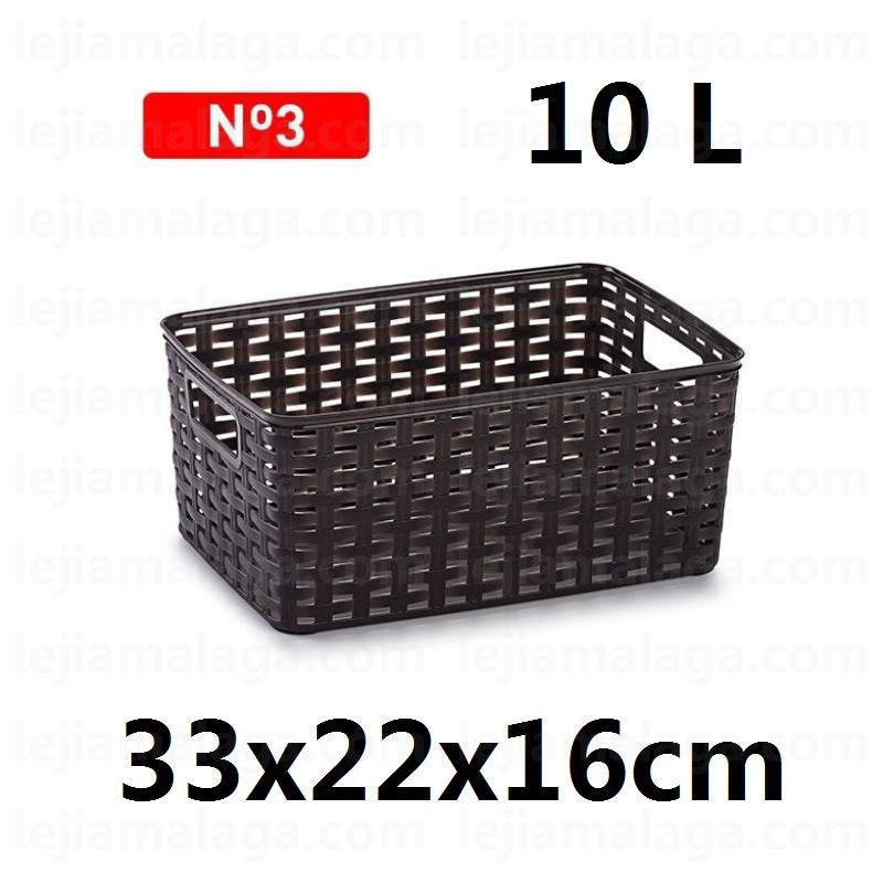 CESTA MIMBRE PLASTICFORTE RATTAN N3 10L 33X22X16CM COLOR MARRON
