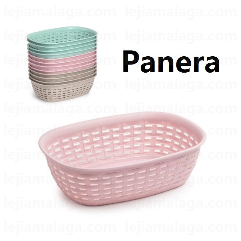 CESTA PANERA MIMBRE PLASTICFORTE MULTIUSO COLOR PASTEL
