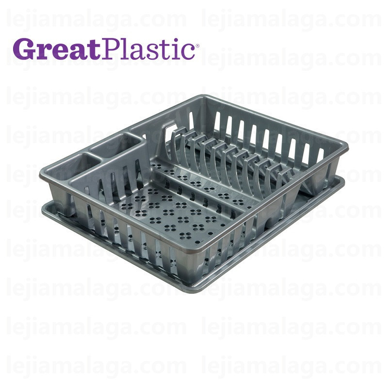Escurreplatos Greatplastic con Bandeja color Plata  Super