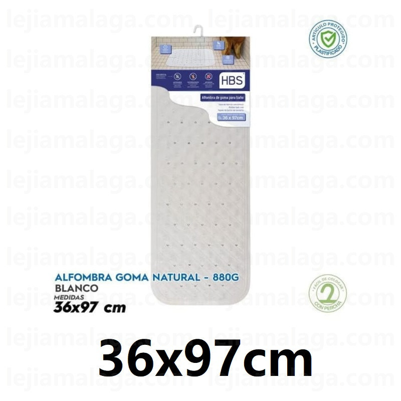 ALFOMBRA HBS GOMA 36X97CM COLOR BLANCO
