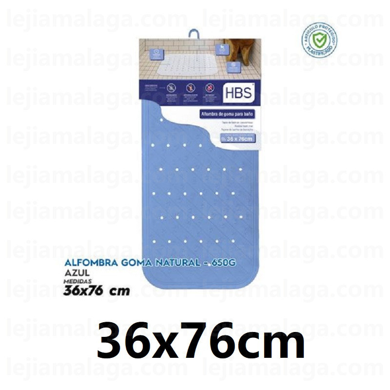 ALFOMBRA HBS GOMA 36X76CM COLOR AZUL