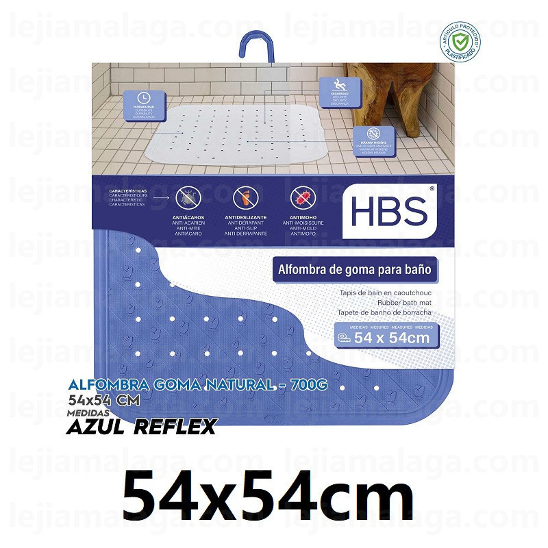 ALFOMBRA HBS GOMA 54x54CM AZUL REFLEX