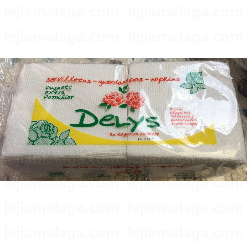 SERVILLETAS DELYS 33X33 blanca PAQUETE EXTRA FAMILIAR