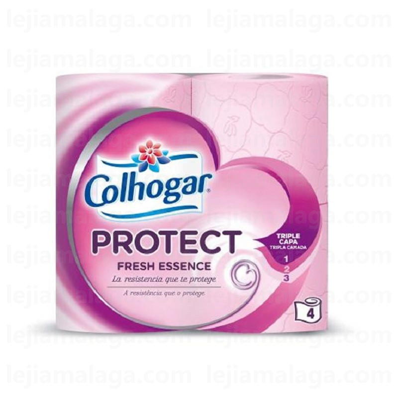 colhogar papel higienico protect 4 rollos rosa
