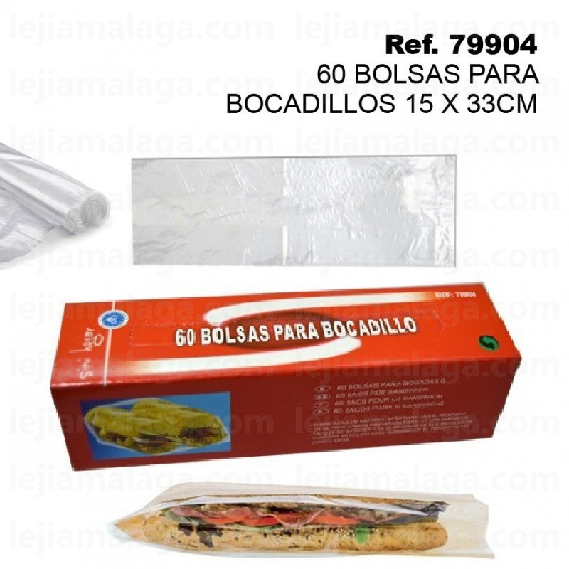 60 Bolsas para Bocadillos 15x33cm SINI HOGAR